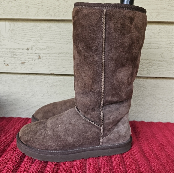 Ugg Australia Classic Tall Suede Sheepskin Lining Boots Women's Size:7 - Picture 3 of 9